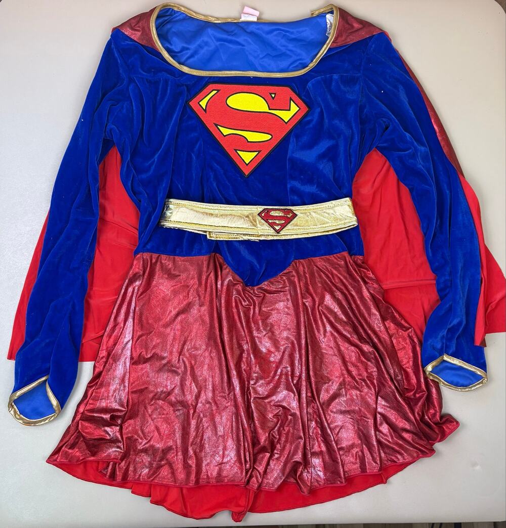 Rubie’s DC Comics Supergirl Costume Women’s Medium Dress Cape Belt Halloween